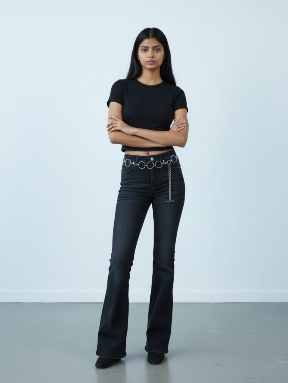 Shyanne Black Denim Western Jeans